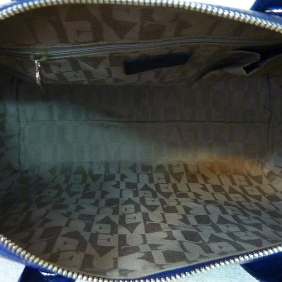 NEW Furla Papermoon Navy Blue Saffiano Leather Top Handle Satchel/Shoulder Bag - Picture 10 of 14